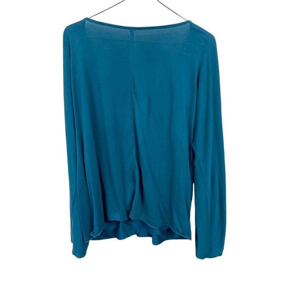 Free People Salt N Peppa Strappy Ruched Sleeve Modal Blend Jade Green Blue Top M - Picture 4 of 11